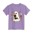 thumbnail image 5 of KPOPLK Halloween T-Shirt Toddler Girls Graphic Tee Tops Funny Letter Print Short Sleeve Shirt Fall Summer Top,Size 13-14 Years, 5 of 7