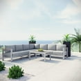 thumbnail image 2 of Modway Shore 6 Piece Outdoor Patio Aluminum Sectional Sofa Set in Silver Gray, 2 of 7