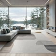 thumbnail image 2 of ODIKA 8'x10' Washable Area Rug Durable, Non-Slip Extra Large Abstract Neutral Interlocking Brushstroke Motifs for Living Room, Under Sectional, Family, 2 of 7