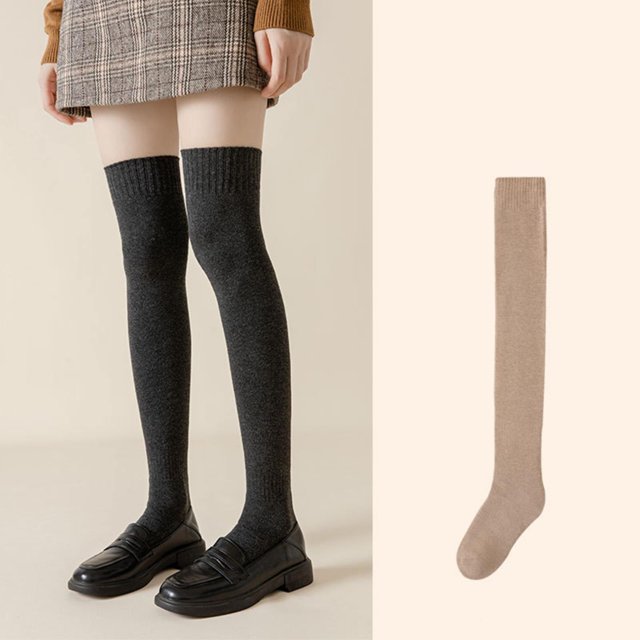 Bas à Moins de 10$ Chaussettes Mi-Longues Marron pour Femmes Randonnée Chaudes Hiver Épaisses Chaudes Confortables Bottes