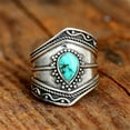 thumbnail image 2 of QQTDFG Vintage Turquoise 925 Silver Women Rings Wedding Party Jewelry Gifts Size 6-10-#11-9, 2 of 2