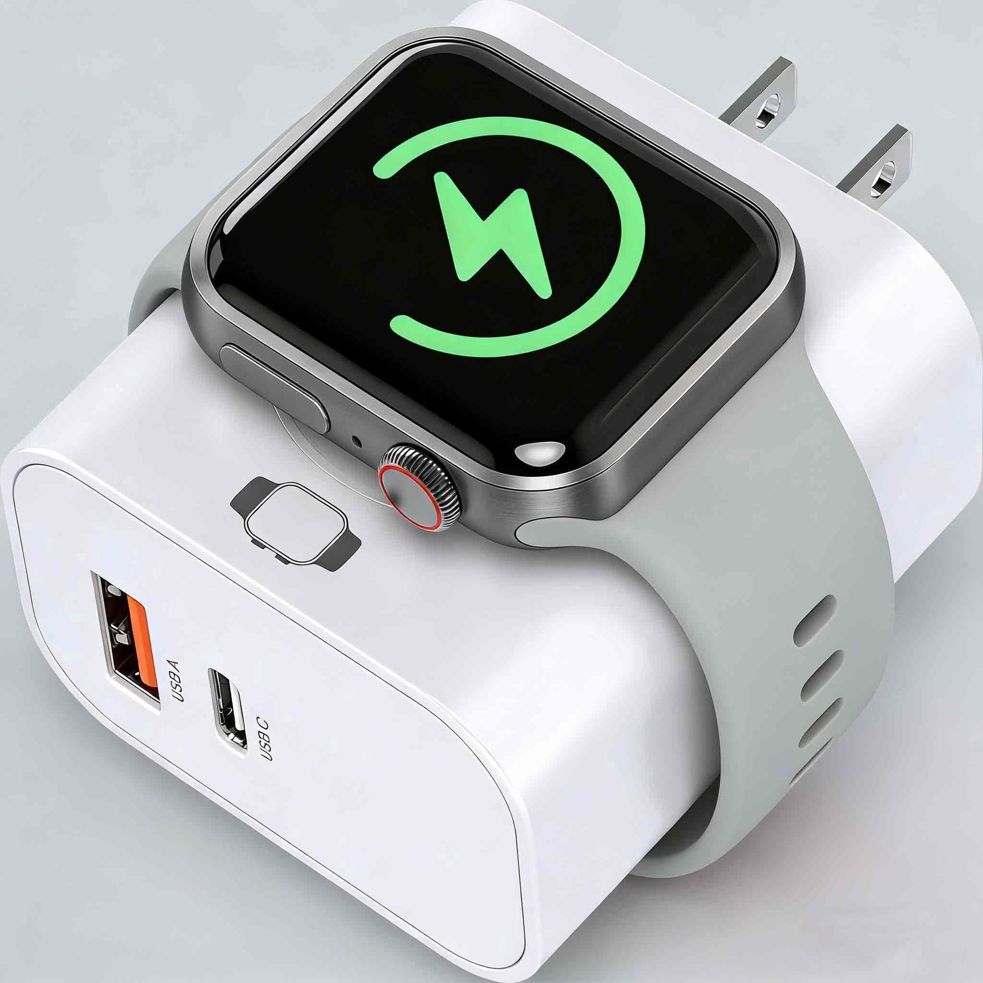 For Apple Watch Charger, Wireless Magnetic Charger, 23W Dual Port Wall Charger USB C + A Charging Block , for i Watch Ultra/SE/11/10/9/8/7/6/5/4/3/, iPhone 17/16/15/14/13/12/11, Android Phone