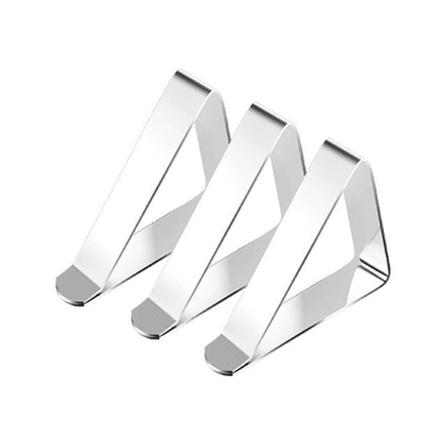ER Abrazadera Triangular para mantel de acero inoxidable, 3 uds., abrazadera para mantel, abrazadera de fijación ajustable de boca grande de 5cm brillar Electrónica