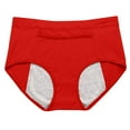 thumbnail image 4 of Baqcunre Women's Mid-High Waist Solid Pocket Anti-Leakage Elastic Close-Fitting Physiological Underwear Womens Clothes Period Underwear Panties for Women Womens Underwear,Red,Xl, 4 of 8