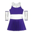 thumbnail image 6 of iiniim Womens Halloween Cosplay Costumes 3Pcs Purple Outfits Crop Tops with Skirts and Gloves Purple XXL, 6 of 7