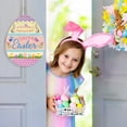 thumbnail image 4 of Wooden Easter Bunny Wall Hanging, Colorful Hand-Painted Easter Egg and Rabbit Sign for Home Door Party Decor, 4 of 5