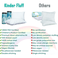 thumbnail image 6 of Kinder Fluff Small Kids Pillows, 2-Pack, XS, Soft Hypoallergenic Down Alternative Fill, 300TC Cotton, 10x15 in, White, 6 of 9