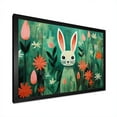 thumbnail image 2 of Designart "Rabbit Meadows Green and Pink Blooms" Animals Framed Wall Art Decor - Modern Farmhouse Green Rabbit Bedroom Framed Canvas Wall Art, 2 of 6