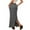 Dark Gray, variant on Women's Solid Color Fishtail Split Skirt with Elastic Waist & Side Pockets, Swing Maxi Skirt, Casual Linen Blend Beach Skirt for Summer,Khaki,M