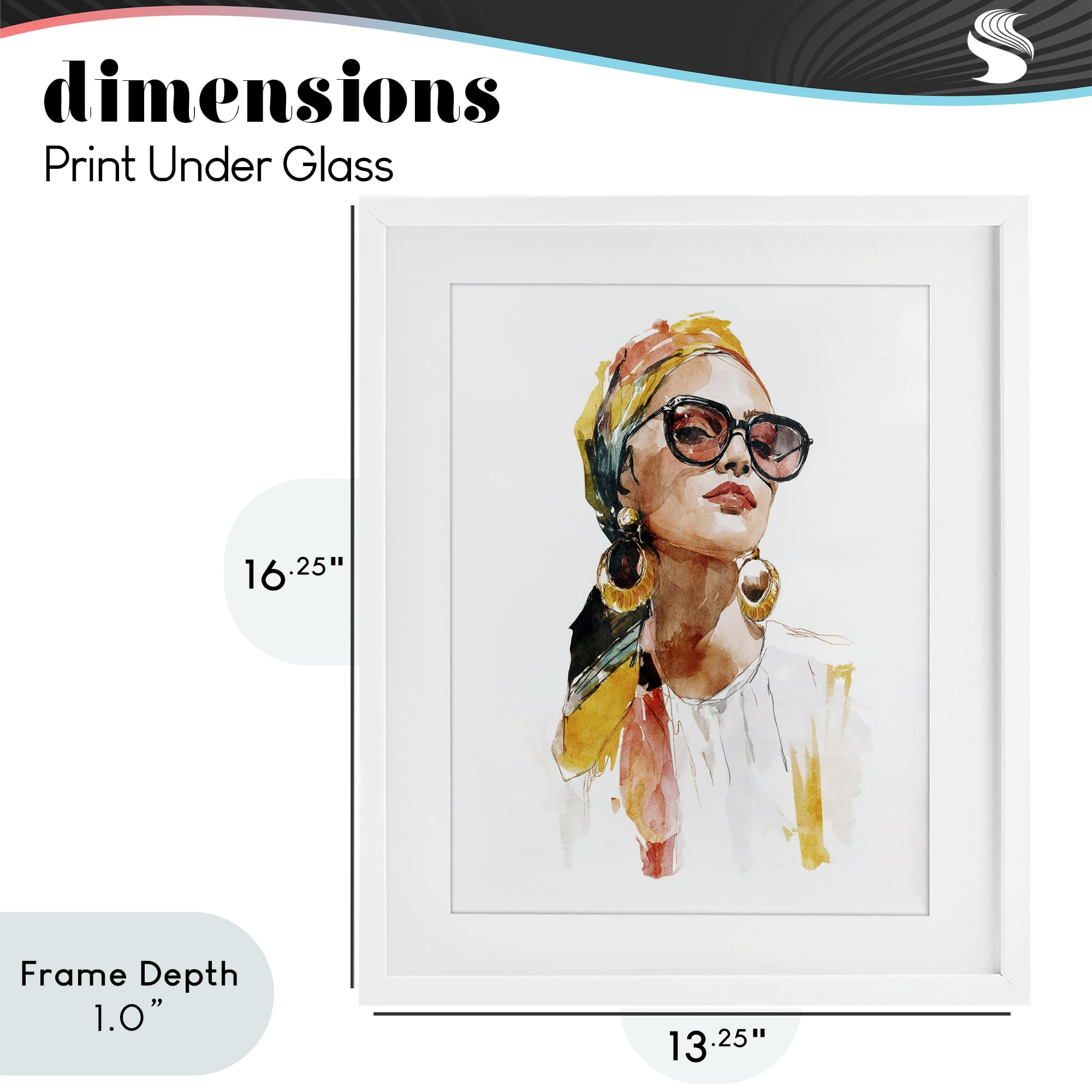 Stupell Industries Stylish Woman with Headwrap White Framed Print Under Glass, design by Svetlana Aleynikova