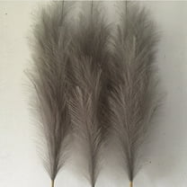 33" Faux Pampas Grass Large Tall Fluffy Artificial Fake Flower Boho Decor for Vase Filler Farmhouse Home Wedding Decor, Faux Pompous Grass(Gray)