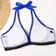 thumbnail image 4 of Gibobby Conjunto de Bikini Sexy mujer encaje empalme Halter Bikini conjunto Push Up sujetador acolchado traje de baño traje de baño(Azul claro,G), 4 of 5