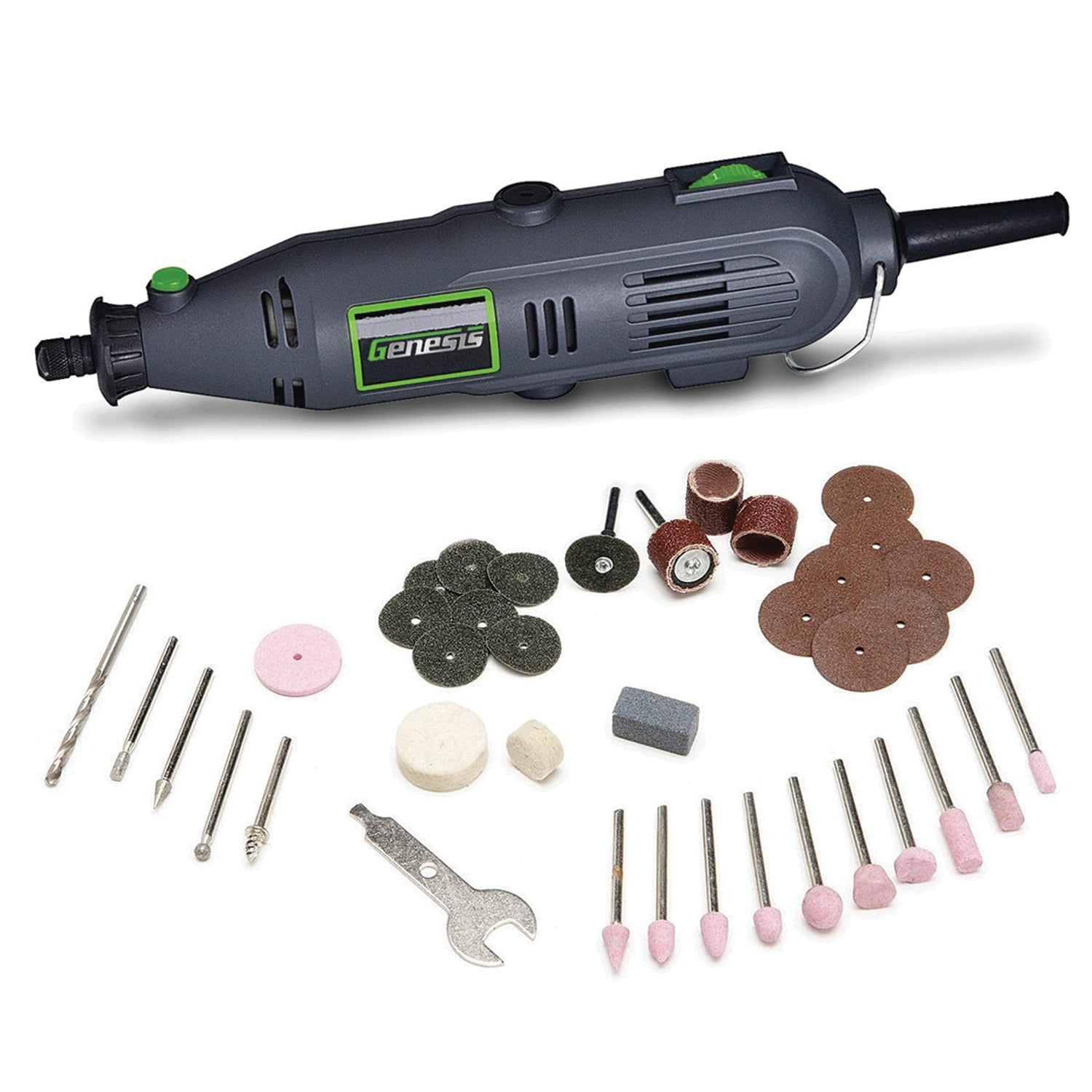 Genesis GRT2103-40 Variable Speed Rotary Tool with 40-Piece Accessory Set & GART208 208-Piece Rotary Tool Accessory Set