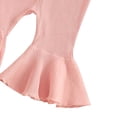 thumbnail image 5 of CAICJ98 Baby Girl 1st Birthday Outfit Short Sleeve Romper T-Shirt Tops Bell Bottom Pants Set 3Pcs Infant Newborn Summer Clothes (White,12-18 Months), 5 of 7