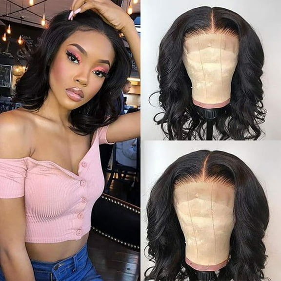 UTOURS Bob Wigs 13x4 Lace Frontal Wig Pre Plucked with Baby Hair 180% Denisty Natural Color 12 inch