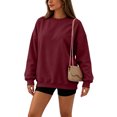 thumbnail image 5 of Garbnen Crew Neck Sweatshirt for Women Oversized Women Long Sleeve Shirt Casual Fall Winter Soft Trendy Pullover Shirts for Women L, 5 of 5