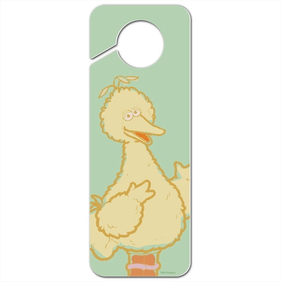 Sesame Street Big Bird Distressed Plastic Door Knob Hanger Sign