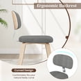 thumbnail image 5 of Giantex Wooden Dining Chairs Set of 2, Chenille Fabric Upholstered Kitchen Chairs, Natural & Grey, 5 of 9