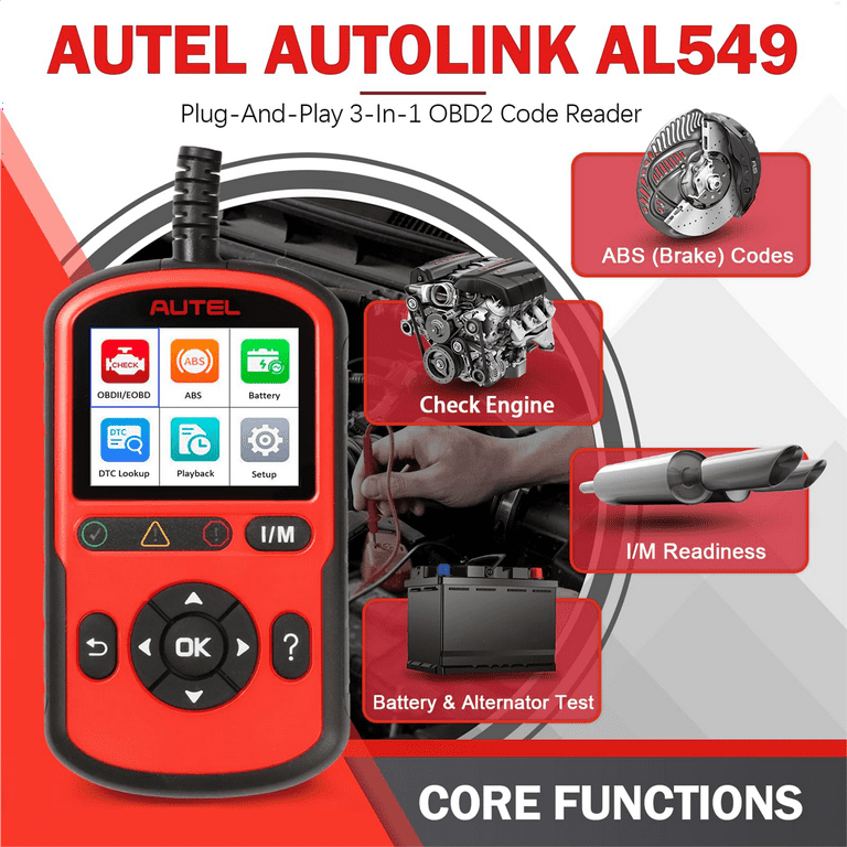 Autel Auto LINK AL549 Engine, ABS Code Reader & Battery, Starting