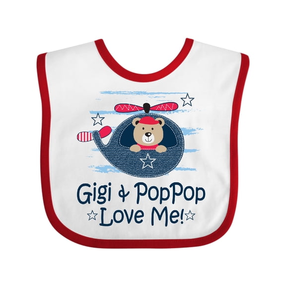 Inktastic Gigi and Poppop Love Me Boys Baby Bib
