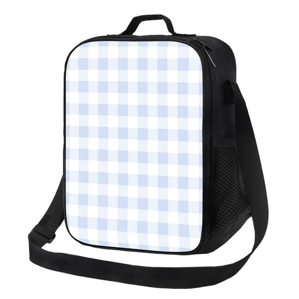 Disketp Blue Checkboard Bolsa Térmica Estampada para Almuerzo, Lonchera para Hombres y Mujeres Adultos