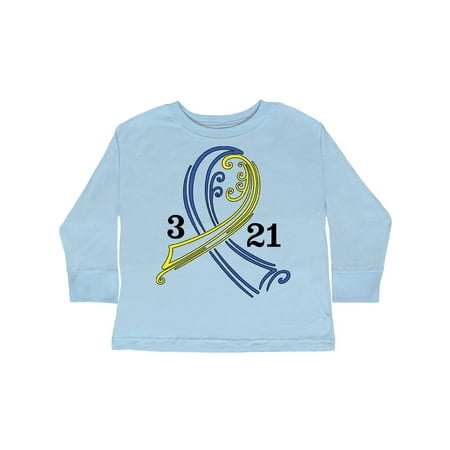 

Inktastic Down Syndrome Ribbon 3 21 Gift Toddler Boy or Toddler Girl Long Sleeve T-Shirt