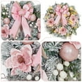 thumbnail image 3 of 24 Inch Pre-Lit Christmas Wreath, Xmas Wreath with Artificial Flower Bow Ball Ornaments, Christmas Decorations for Party Front Door Wall Window Mantel, 3 of 7