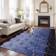 thumbnail image 3 of Blue Geometric Area Rug 6x9 Washable Rug Non Slip Ombre Modern Abstract Art Large Area Rug Soft Stainresistant Indoor Floor Carpet for Living Room Bedroom Home Office Dining Room Nursery, 3 of 7