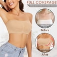 thumbnail image 7 of Strapless Bras for Women No Underwire Full Coverage Wireless Push Up Bandeau Tube Top pads Bralette-2 Pack, 7 of 7