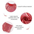 thumbnail image 6 of LiiYii Girls Boys Sparkly Dance Tops Short Sleeve T-Shirt Jazz Hip Hop Party Stage Performance Blouse Red 110, 6 of 7
