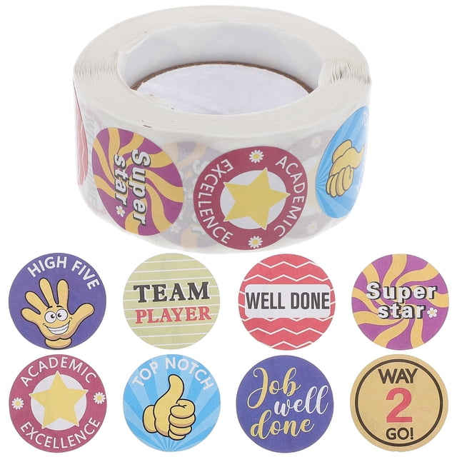 MasteelfCA 1 Roll Cartoon Reward Stickers Children School Reward Stickers Teacher Encouraging Sticker