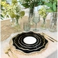 thumbnail image 4 of " OCCASIONS " 120 Plates Pack,(60 Guests) Heavyweight Premium Wedding Party Disposable Plastic Plates Set -60 x 10.5'' Dinner + 60 x 8'' Salad/Dessert(Imperial in Black & Gold), 4 of 11