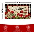thumbnail image 3 of Spring Summer Door Mat,Geranium Bee Red Floral Buffalo Plaid Indoor Outdoor Non-Slip Doormat,Entryway Front Porch Farmhouse Spring Welcome Door Mat for Entrance Decor,30" x 17", 3 of 6