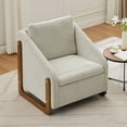 thumbnail image 6 of S-HOME Upholstered Armchair in Chenille Fabric with Wooden Frame - Stylish Accent Chair for Living Room or Bedroom, 6 of 10