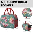 thumbnail image 6 of Lunch Bag Lunch Box for Women Reusable Insulated Lunch Cooler Bags,Large Capacity for Work Travel Picnic,Water-Resistant Pioneer Colorful Floral Lunch Tote Bag Gifts for Woman Mom Red, 6 of 6