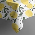 thumbnail image 5 of Yellow Lemon Fruit Leaves White Pattern Square Tablecloth,Waterproof Square Table Cover,Wipeable Spillproof Washable Table Cover for Home Kitchen Party Decor 52"x52"(132x132cm), 5 of 6