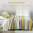 thumbnail image 7 of DUOHONG King Quilt Set 100% Cotton Farmhouse Lightweight Bedding Set, Yellow/Grey/White, 106"W x 98"L, 7 of 7