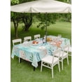 thumbnail image 3 of Outdoor Tablecloth with Umbrella Hole and Zipper, Teal Red Coastal Rectangle Table Cloth 54x80 Inch Waterproof Tablecloth, Nautical Seahorse Beach Coral Starfish Picnic Table Cover for Patio Camping, 3 of 7
