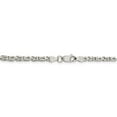 thumbnail image 3 of Solid 925 Sterling Silver 2.5mm Byzantine Chain Necklace - with Secure Lobster Lock Clasp 24", 3 of 6