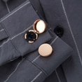 thumbnail image 4 of Visland 1 Pair Men Cufflinks Geometry Round Accessory Electroplating Wear-resistant Shirt Cuff Buttons for Daily Wear, 4 of 7