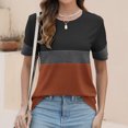 thumbnail image 4 of Jalioing Short Sleeve T Shirt Women's Casual Fashion Color Block Tee Shirt Crew Neck Basic Summer Tops Outfits, 4 of 7