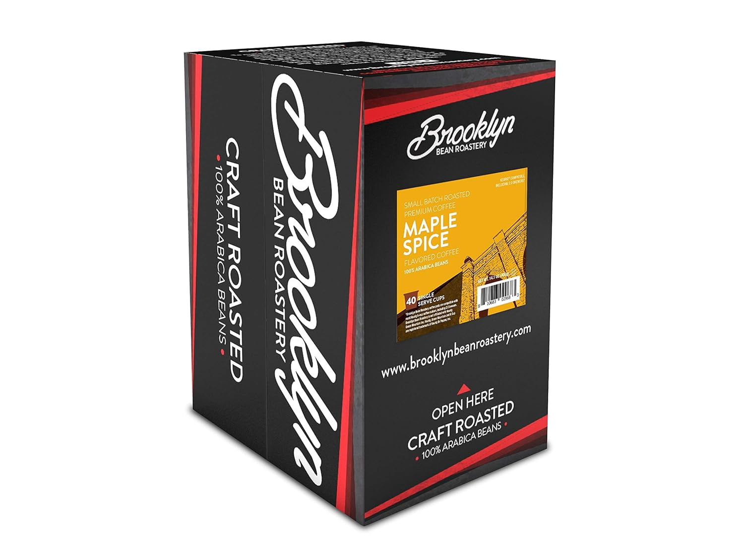 Brooklyn Bean Roastery Maple Spice Coffee Pods for Single-Serve Coffee Brewers, 40-Pack