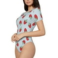 thumbnail image 2 of Fotbe Hand Drawn Strawberry Women's Crew Neck Short Sleeves Bodysuit Tops Round Neck Slim Sleeveless Soft Comfortable Basic-XX-Large, 2 of 9