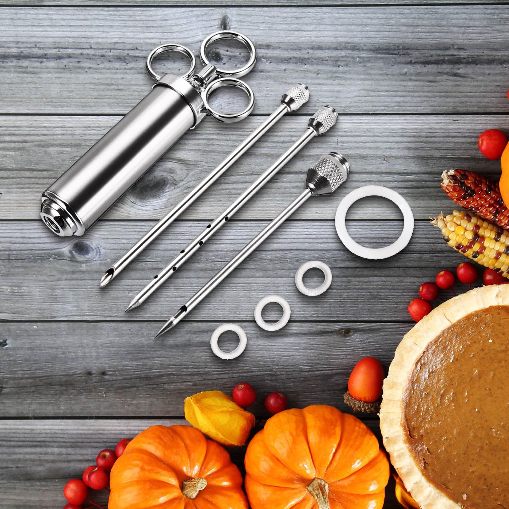 TC-Home Turkey Flavor Injector, Meat Injector, Stainless Steel 304 Marinade Injector Syringe