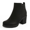 thumbnail image 4 of BURUDANI Women's Fashion Low Heel Chunky Ankle Boots Winter Casual Party BootsBlack/Pu Size 9, 4 of 4