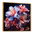 thumbnail image 2 of Designart "Nocturnal Harmony: Coral And Purple Irises" Irises Floater Framed Canvas Art Print, 2 of 5