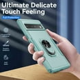 thumbnail image 5 of Jiahe Cover for Google Pixel 7 Pro, with Ring Holder Stand 360 Degree Rotatable Magnetic Kickstand Anti-Scratch Shockproof Bumper Protective Phone Case Cover for Google Pixel 7 Pro 2022, Mint, 5 of 5