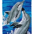 thumbnail image 1 of Dolphin Love Rug Latch Hooking Kit (60x40cm), 1 of 2