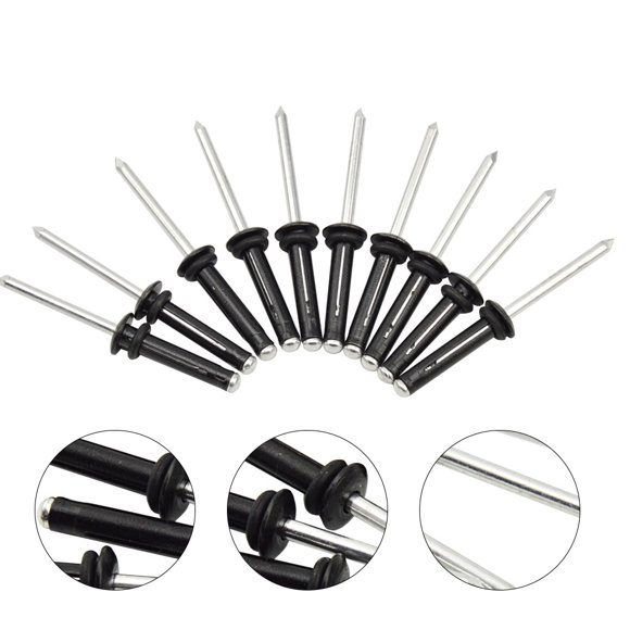 Phenofice 10Pcs Expanding Rivets for Boat Accessories Rivet for Metal Firm Riveting Black