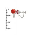 thumbnail image 3 of Delight Jewelry Silvertone Green Top Turtle Red Crystal Clip on Earrings, 3 of 5